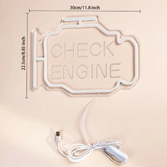 CHECK ENGINE NEON LED SIGN - Picture 2 of 3